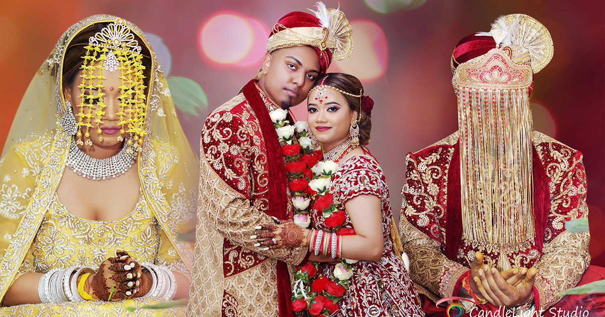Indian bride and groom in a tender embrace, exemplifying the best photography style at a traditional wedding.