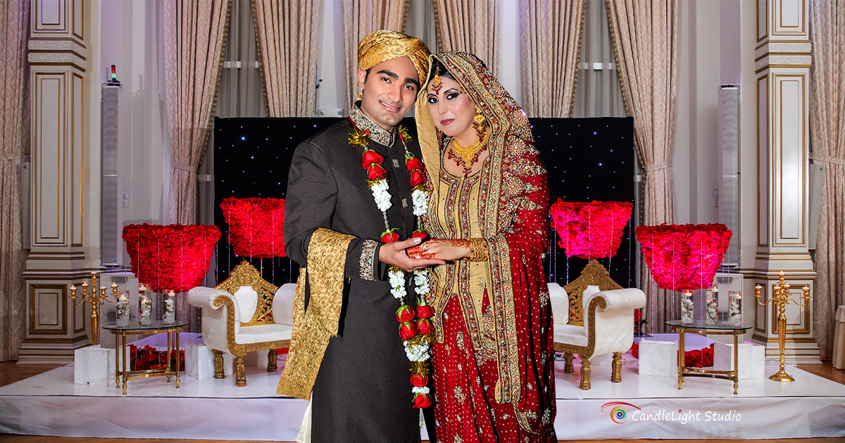 Emotive Portrait of an Indian Bride and Groom by Expert Wedding Photographers